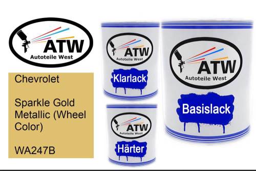 Chevrolet, Sparkle Gold Metallic (Wheel Color), WA247B: 1L Lackdose + 1L Klarlack + 500ml Härter - Set, von ATW Autoteile West.